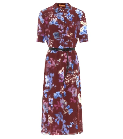 Shop Altuzarra Kieran Floral Silk Midi Shirt Dress In Purple