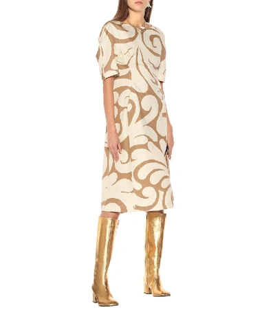 Shop Marni Metallic Leather Knee-high Boots In Gold
