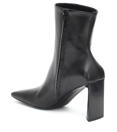 Shop Balenciaga Moon Leather Ankle Boots In Black