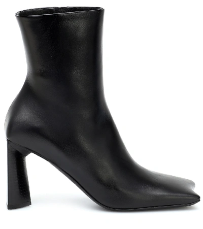 Shop Balenciaga Moon Leather Ankle Boots In Black