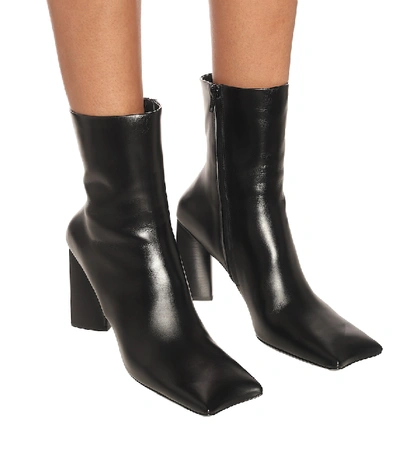Shop Balenciaga Moon Leather Ankle Boots In Black