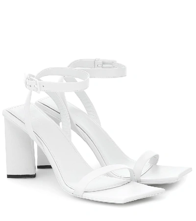 Shop Balenciaga Moon Leather Sandals In White