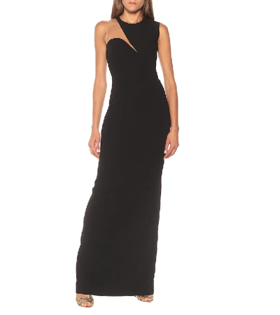 Shop Stella Mccartney Asymmetric Cady Gown In Black