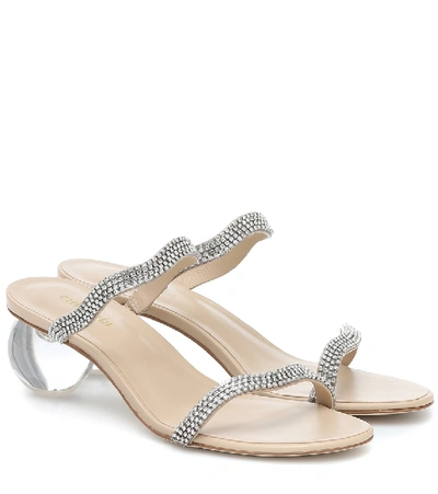 Shop Cult Gaia Aubrey Crystal-embellished Sandals In Silver
