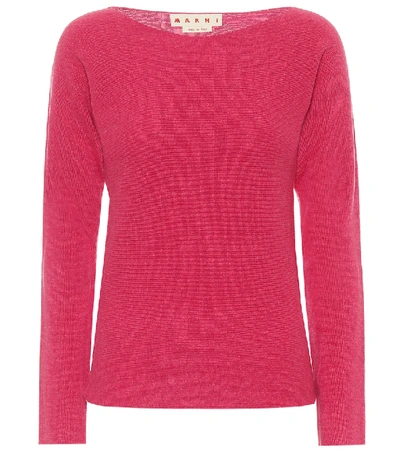 Shop Marni Carded Virgin Wool Sweater In Pink