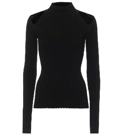 Shop Helmut Lang Ribbed Turtleneck Sweater In Black