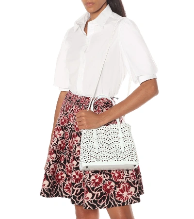 Alaïa Women's Mina 25 Perforated Leather Tote Bag In Blanc Optique