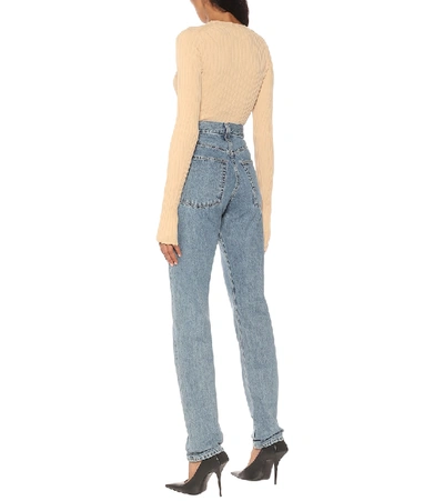 Shop Helmut Lang High-rise Straight Leg Jeans In Blue