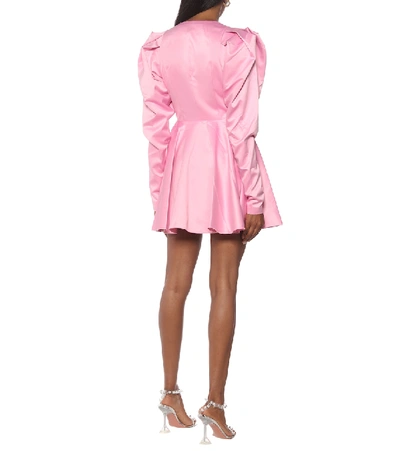 Shop Rotate Birger Christensen Pauline Satin Minidress In Pink