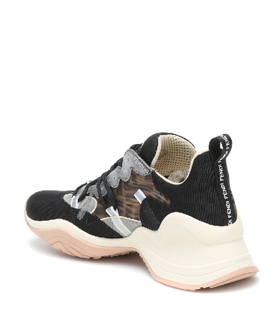 Shop Fendi Ffluid Mesh Sneakers In Black