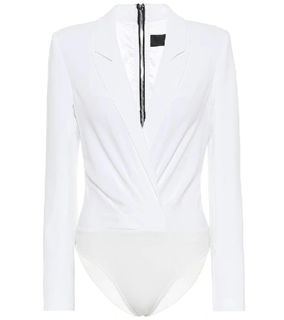 Shop Rta Maryse Jersey Bodysuit In White