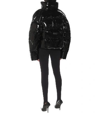 Shop Balenciaga Cropped Puffer Jacket In Black