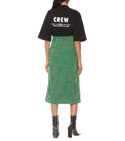 Shop Balenciaga Coat Wool-blend Midi Skirt In Green