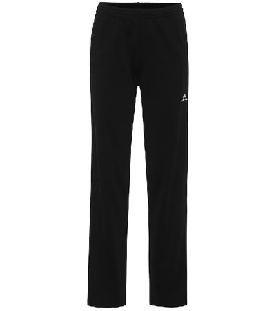 Shop Balenciaga Cotton-blend Jersey Trackpants In Black