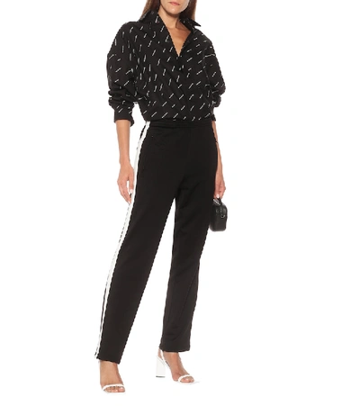 Shop Balenciaga Cotton-blend Jersey Trackpants In Black