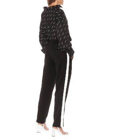 Shop Balenciaga Cotton-blend Jersey Trackpants In Black