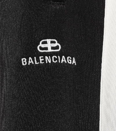 Shop Balenciaga Cotton-blend Jersey Trackpants In Black