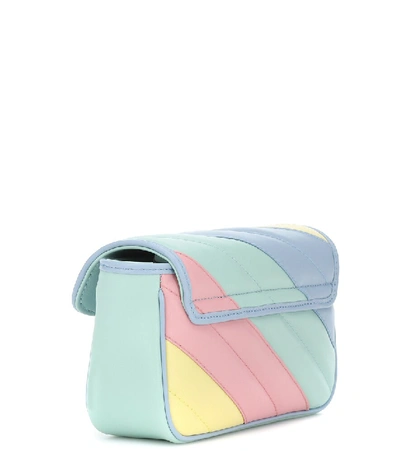 Shop Gucci Gg Marmont Super Mini Leather Shoulder Bag In Multicoloured