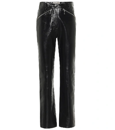 Shop Alexa Chung Siouxsie High-rise Leather Pants In Black
