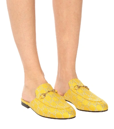 Shop Gucci Princetown Slippers In Yellow