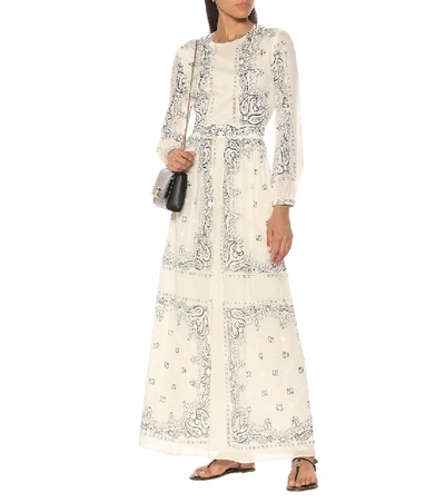 Shop Tory Burch Paisley Cotton Voile Maxi Dress In White