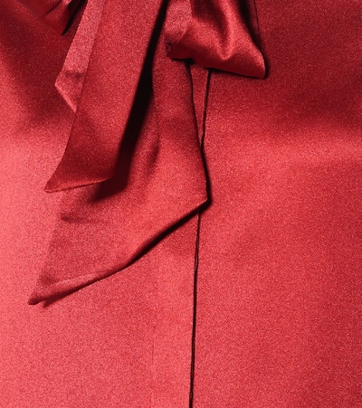 Shop Saint Laurent Silk-satin Blouse In Red