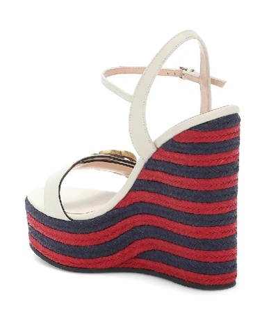 Shop Gucci Double G Espadrille Wedges In Red