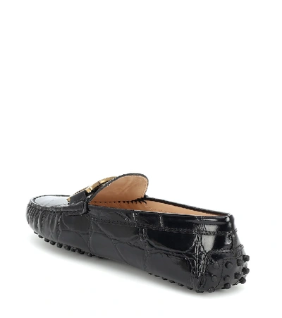 Shop Tod's Kate Leather Loafers In Black