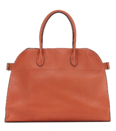 Shop The Row Margaux 17 Leather Tote In Brown