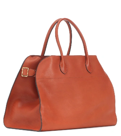 Shop The Row Margaux 17 Leather Tote In Brown