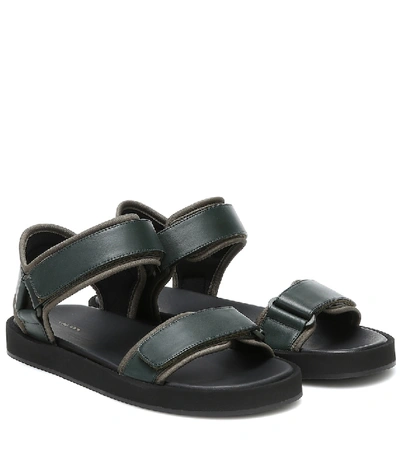 Shop The Row Leather Sandals In Green