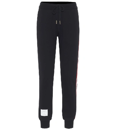 Shop Thom Browne Cotton Jersey Trackpants In Black