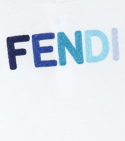 Shop Fendi Baby Logo Cotton T-shirt In White
