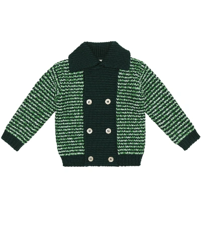 Shop Gucci Wool Cardigan In Green