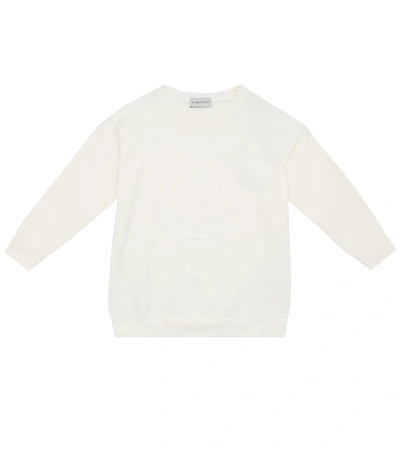 Shop Moncler Logo Stretch-cotton Sweatshirt In White
