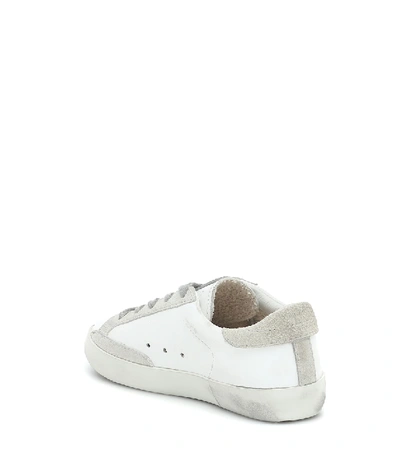Shop Golden Goose Super-star Leather And Suede Sneakers In White/ice