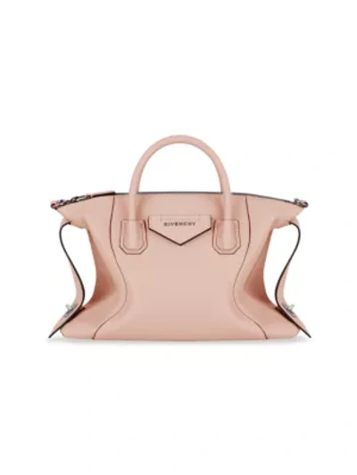 Shop Givenchy Small Antigona Soft Leather Tote In Candy Pink