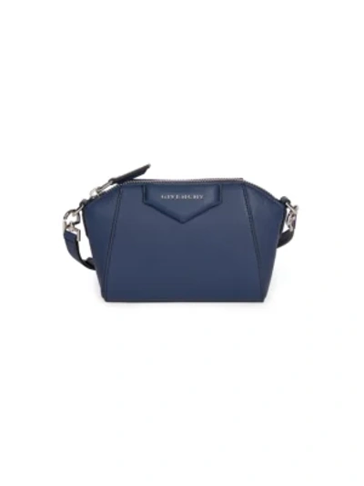 Shop Givenchy Women's Nano Antigona Leather Crossbody Bag In Midnight Blue