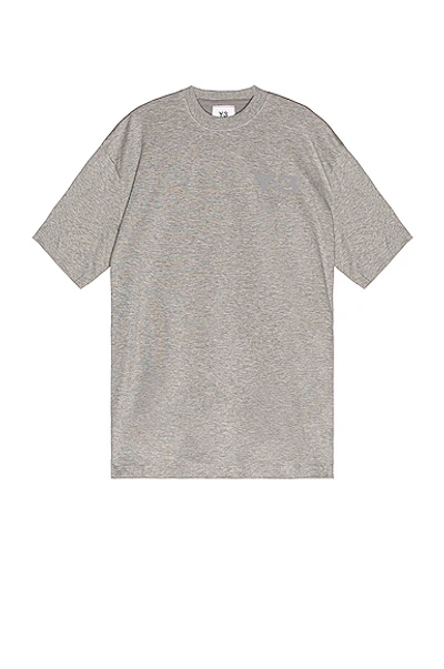Shop Y-3 Chest Logo Short Sleeve Tee In Medium Grey Heather