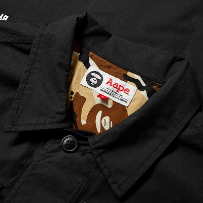 Shop Aape By A Bathing Ape Aape M65 Shirt Jacket In Black