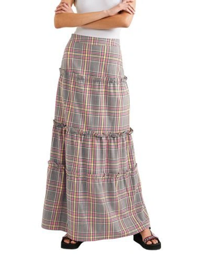 Shop Paper London Woman Maxi Skirt Brick Red Size 10 Polyester, Virgin Wool, Elastane