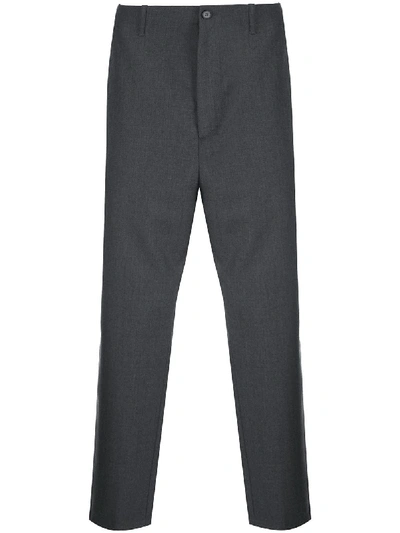 Shop Oamc Cropped Zipped Cuff Trousers In Grey