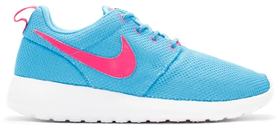 Pre-owned Nike Roshe Run (test) Vivid Blue Vivid Pink (gs) In Vivid Blue/vivid Pink-white-volt Ice