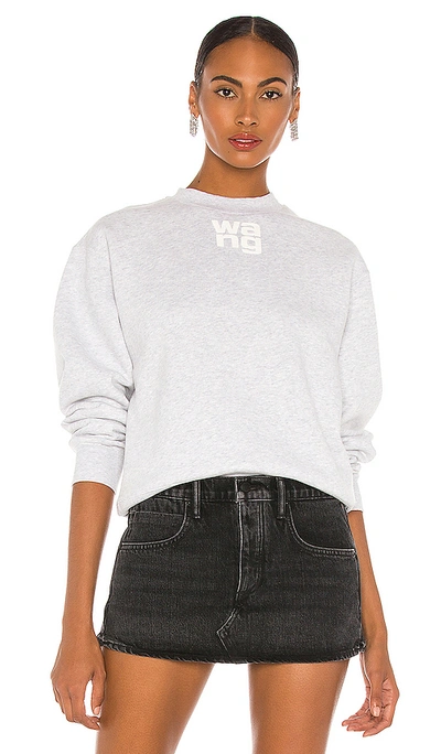 Alexander Wang T T By Alexander Wang Sweatshirt In Light Heather Grey