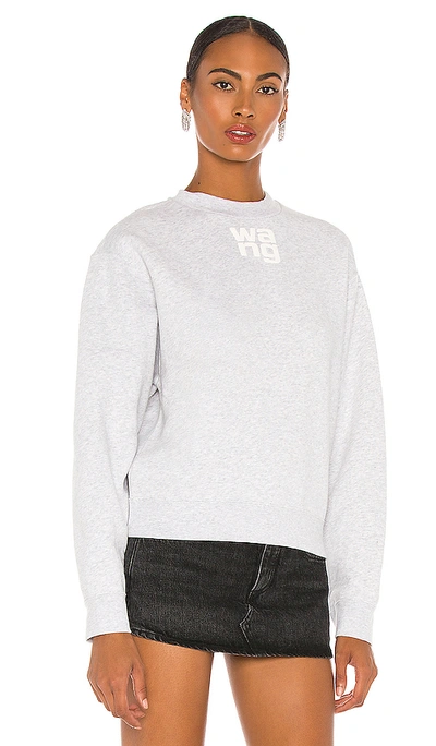Alexander Wang T T By Alexander Wang Sweatshirt In Light Heather Grey