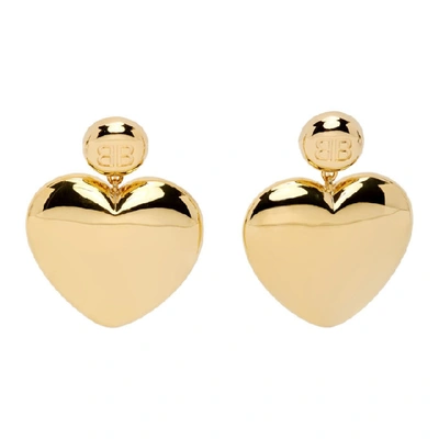 Shop Balenciaga Gold Susi Heart Earrings In 0027 Gold