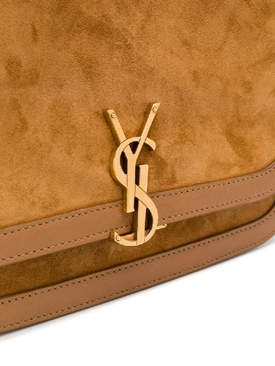 Shop Saint Laurent Lock Medium Shoulder Bag In Brown
