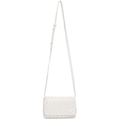 Shop Bottega Veneta White Intrecciato Mini Bag In 9005 White/