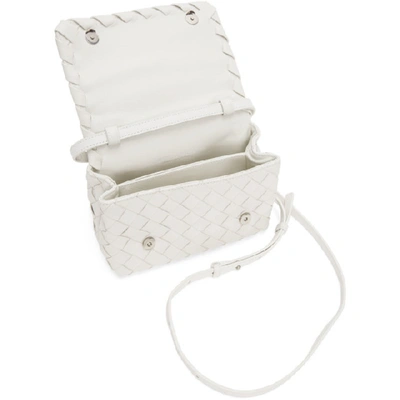 Shop Bottega Veneta White Intrecciato Mini Bag In 9005 White/