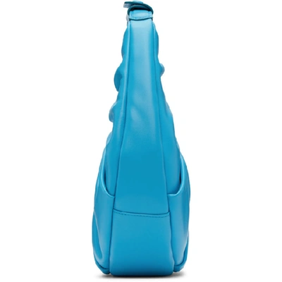 Shop Staud Blue Soft Moon Bag In Bright Blue